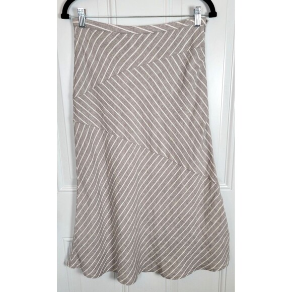 Garnet Hill Linen Midi Skirt Size 4 Lagenlook Modest Closet Staple - Picture 1 of 8
